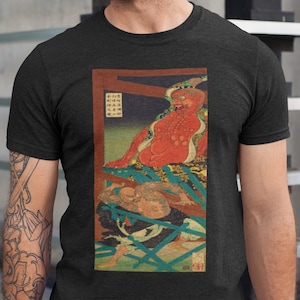 Samurai Demon Battle TShirt, Oni Samurai Shirt, Devil Samurai Tee