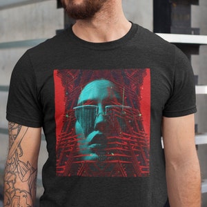 Dark Surrealist T-Shirt: HR Giger Style, Retro Disco Funk