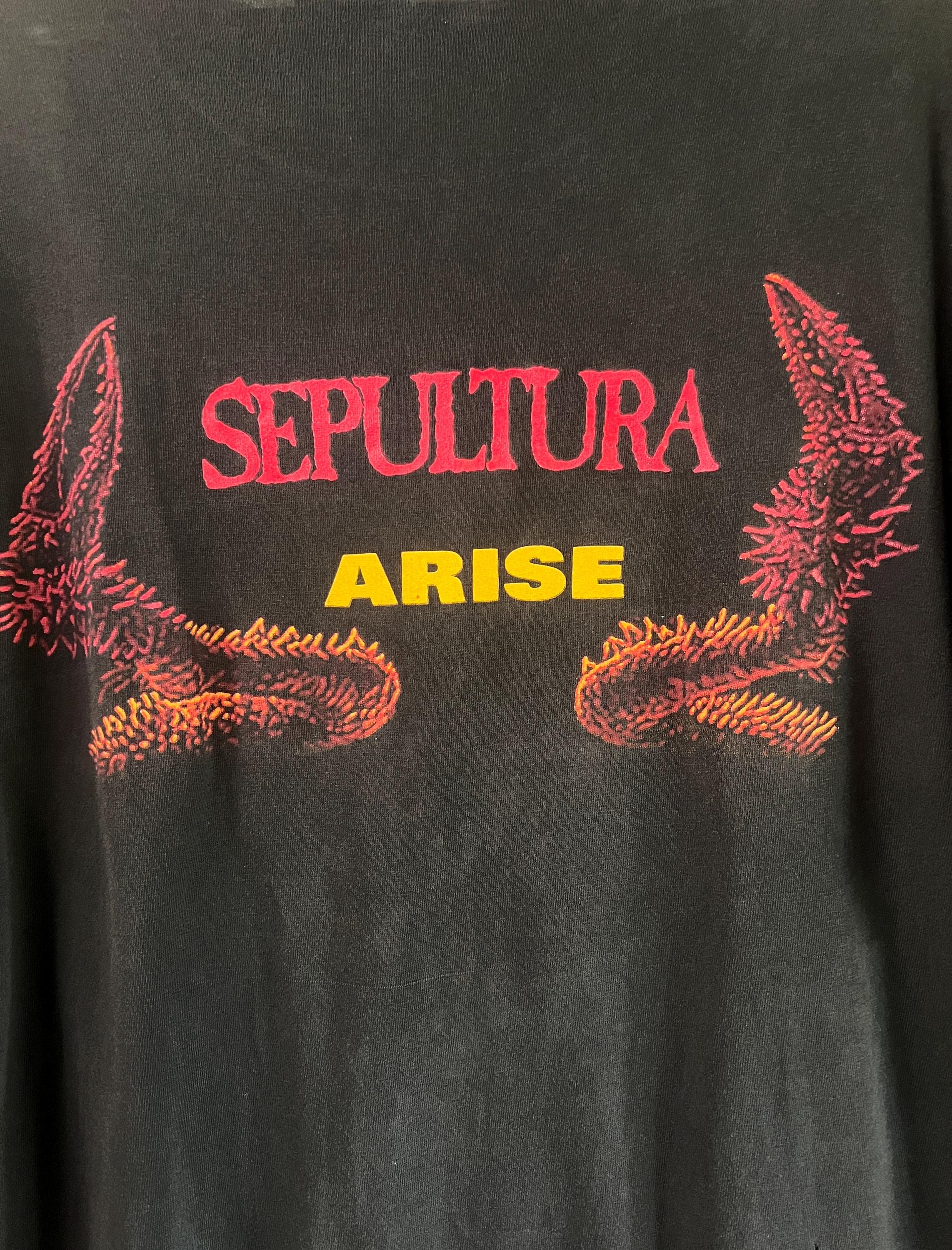 SEPULTURA 1991 Arise Vintage Tshirt With Back Print (single Stitch