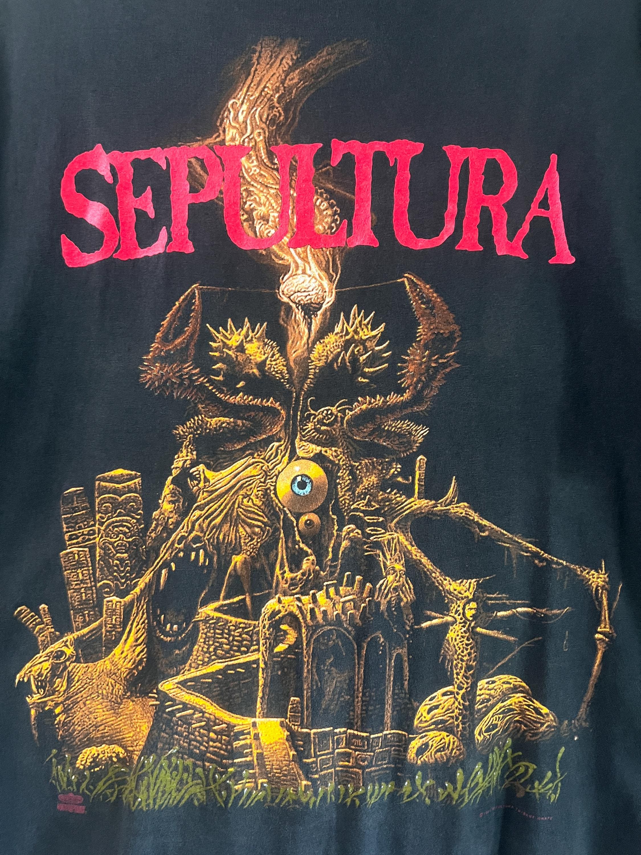 SEPULTURA 1991 Arise Vintage Tshirt With Back Print (single Stitch 