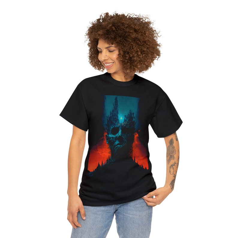 Surreales psychedelisches TShirt, Dark Surrealismus Shirt, Dark Dystopian Portrait Tee Bild 4