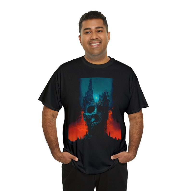 Surreales psychedelisches TShirt, Dark Surrealismus Shirt, Dark Dystopian Portrait Tee Bild 8