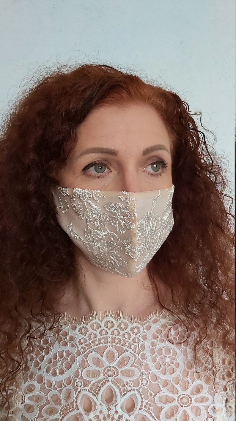 Bruiloft gezichtsmasker Lace masker Bruids gezichtsmasker image 8