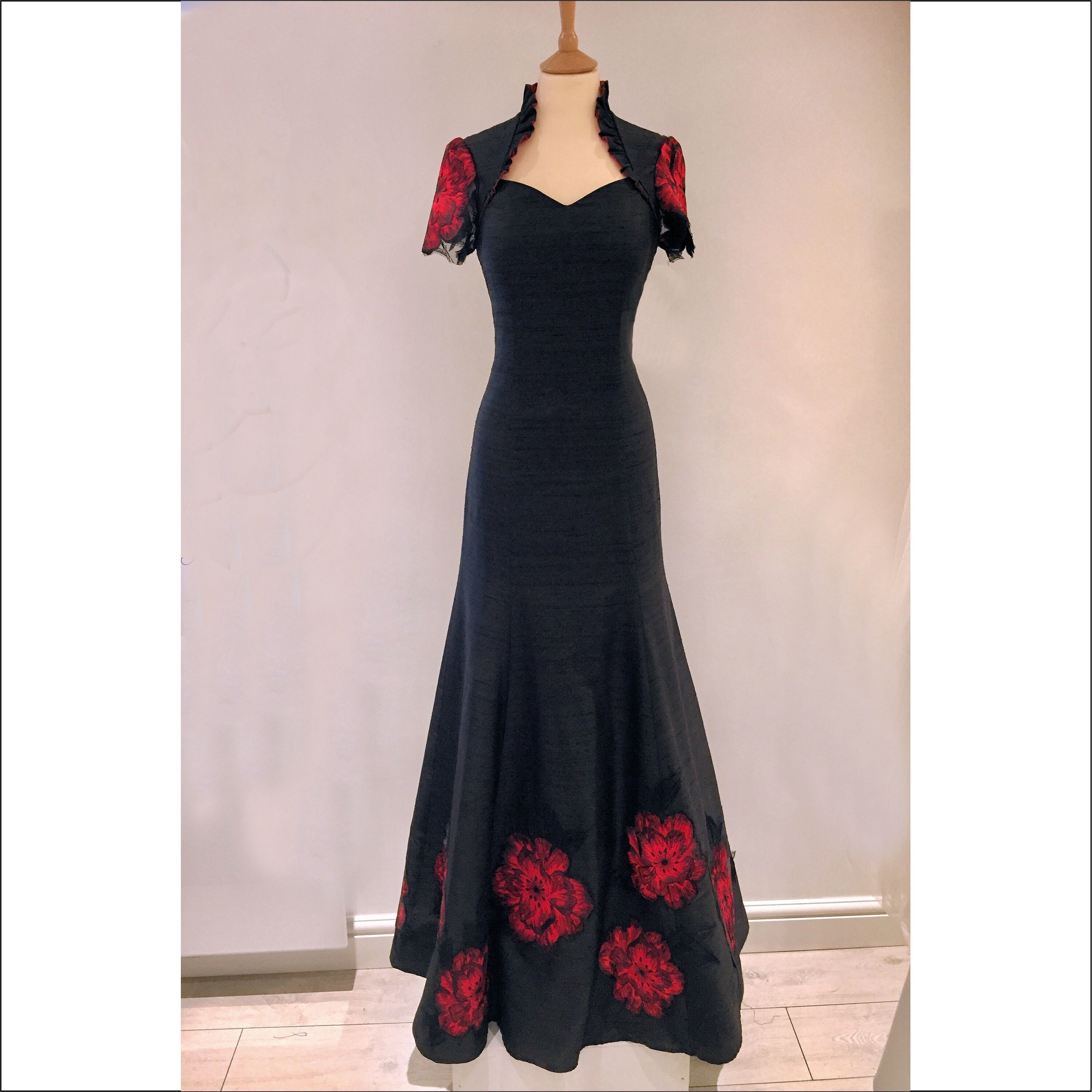 Stunning Roses Silk Evening Dress Etsy