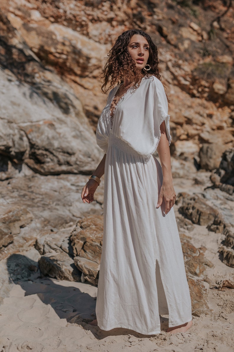 Linen Goddess Dress Summer Dress Bohemian Dress Linen | Etsy