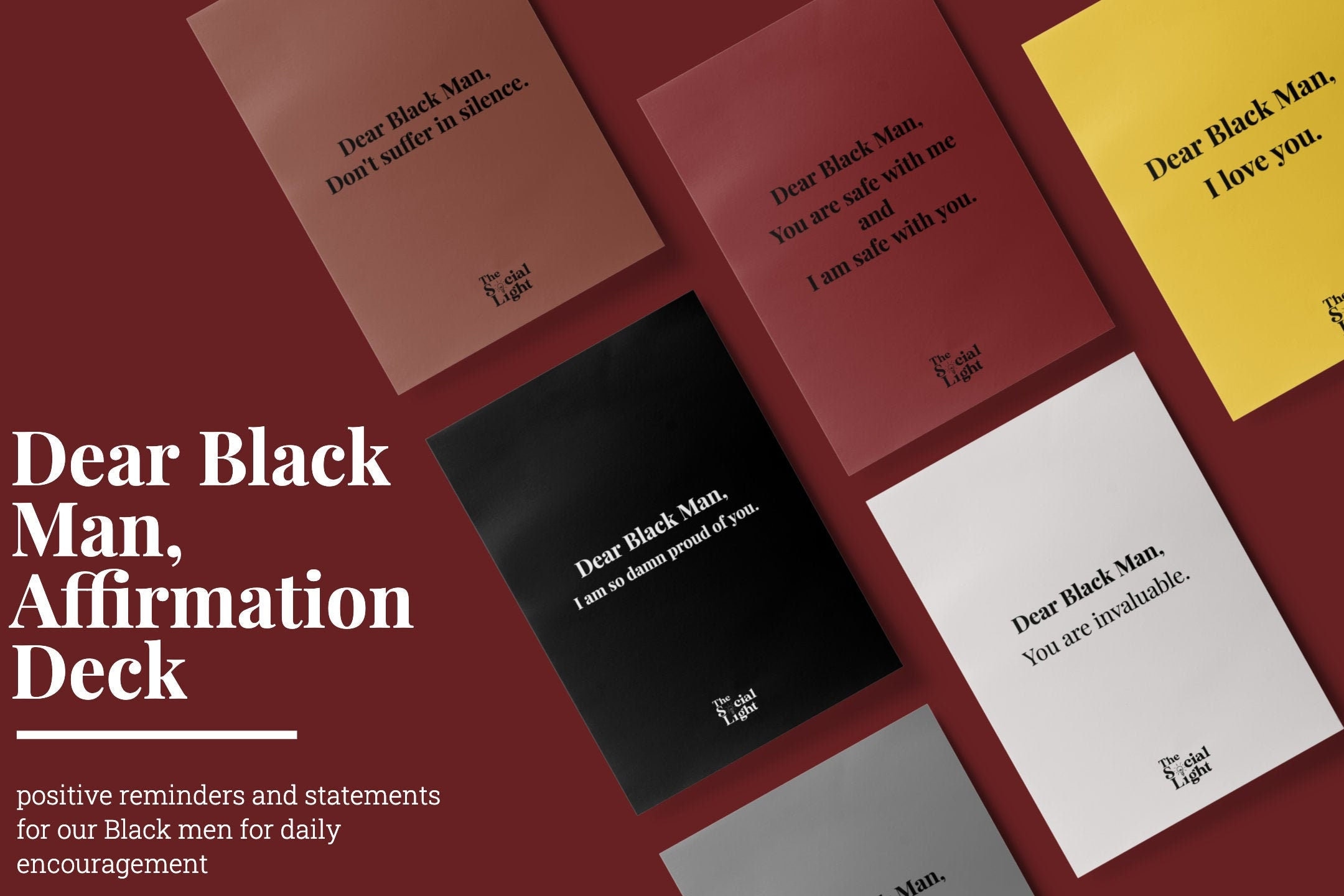 Dear Black Man, Affirmation Deck / Affirmation Cards, Physical Deck