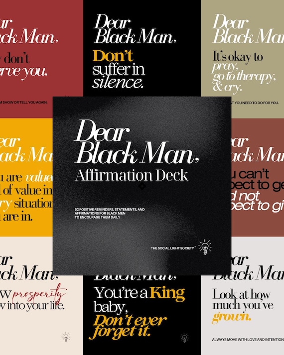 Dear Black Man, Affirmation Deck / Affirmation Cards, Physical Deck