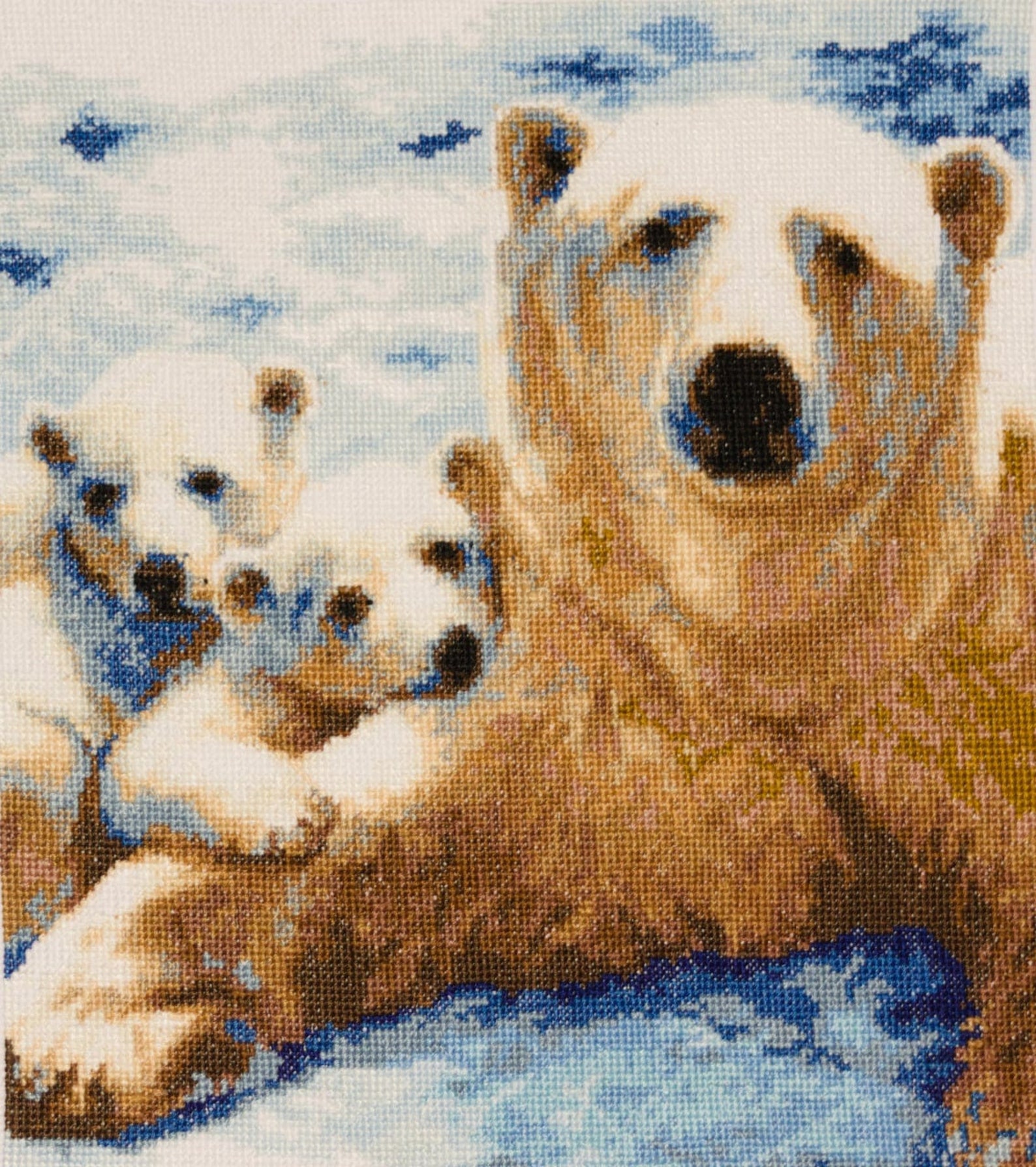 Handmade New Completed Cross Stitch Polar bears Etsy
