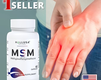 MSM - Douleurs articulaires et soutien du tissu conjonctif - Soulagement de l'arthrite - 60 Cap