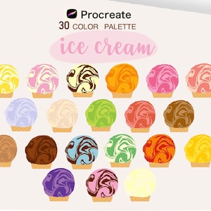 Procreate color palette,ice cream flavors,dessert,bakery,cooking
