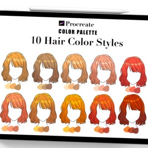Red anime hair shades Color Palette