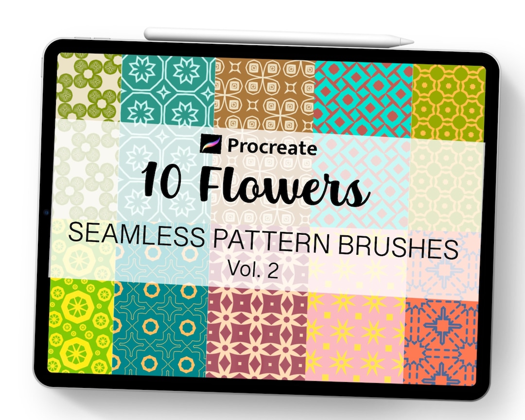 Flower Pattern Procreate Brushes, 10 Seamless Stamps Vol2 (brushset) - Etsy