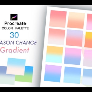 Procreate palette,Season Change Gradient,Sky Cloud,Weather Gadient 30 colors