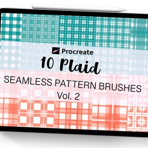 Sublimation,Procreate Brush,Plaid Pattern Brush,Seamless Brush,10 Tartan Pattern Vol2,Texture brushes