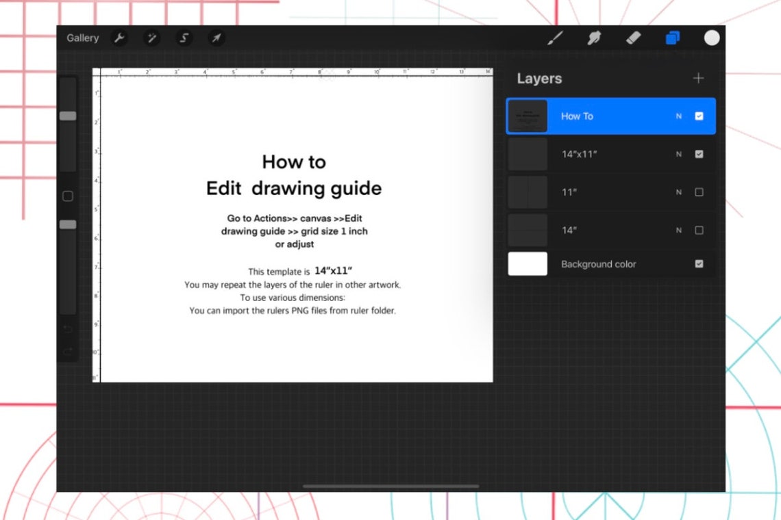 Procreate Ruler templateProcreate brushesMadara Grid Etsy