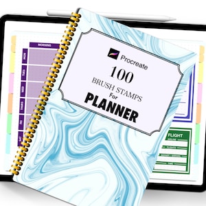 Planner stamp procreate,100 Stamps,Brushes Procreate Planner,Goodnotes planner,iPad planner,Elements stamp brushes,Digital Planner