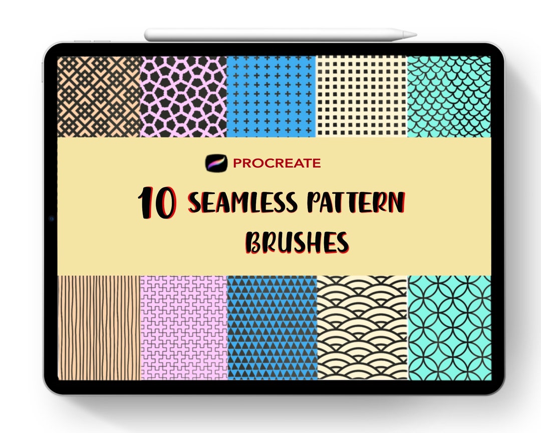 Seamless Pattern Procreate Brush Set, Line Art, Volume 1 (digital ...