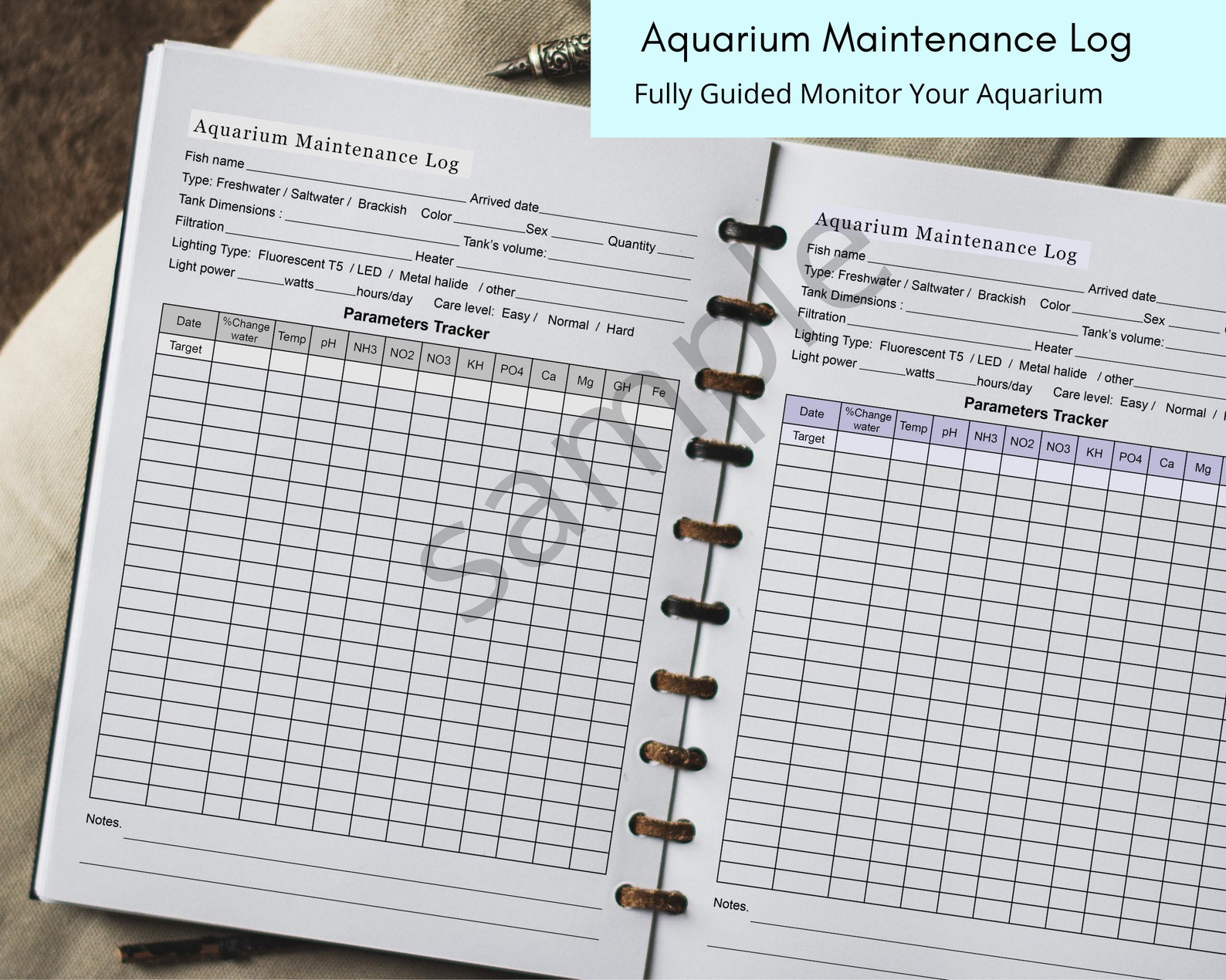 Aquarium Maintenance Log,weekly,monthly,daily Feeding,aquarium Plants