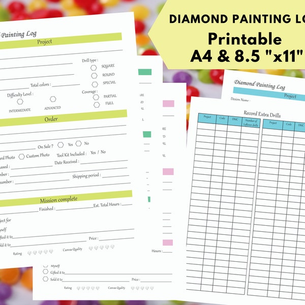 Diamond Painting Log -Instant Printable Download-Craft Tracker