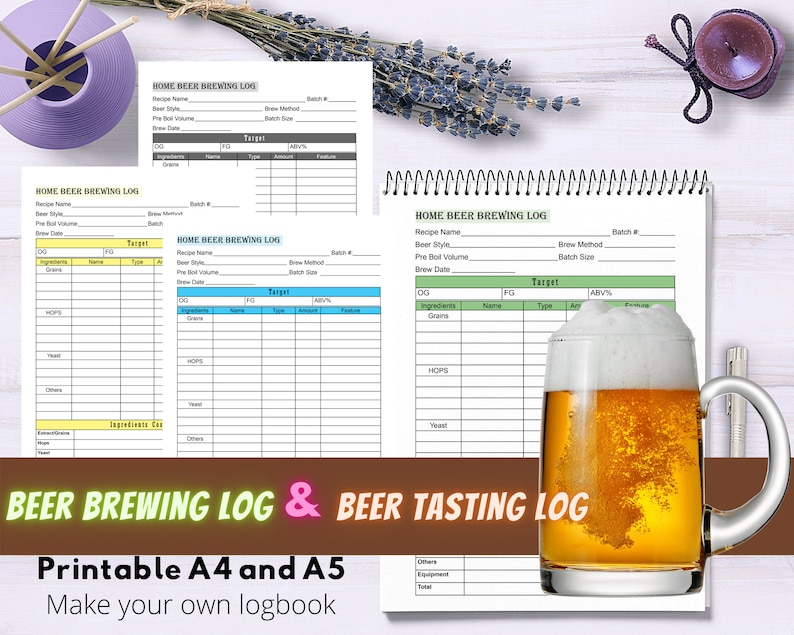 Beer Brewing Journalcraft Beer Recipes Log and Review Beer Tasting