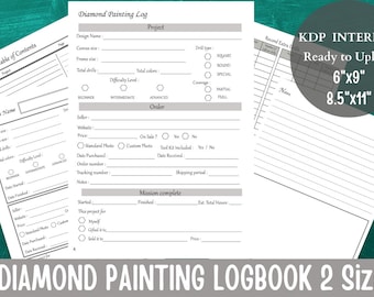 Diamond Painting Log,KDP Interior,KDP Journal,6 Templates 106 Pages, Ready to Upload