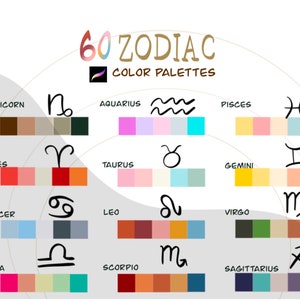 Procreate palette,Zodiac 60 color swatches,Colors iPad lettering, illustration, procreate tool,Instagram theme,digital planner,lucky colors