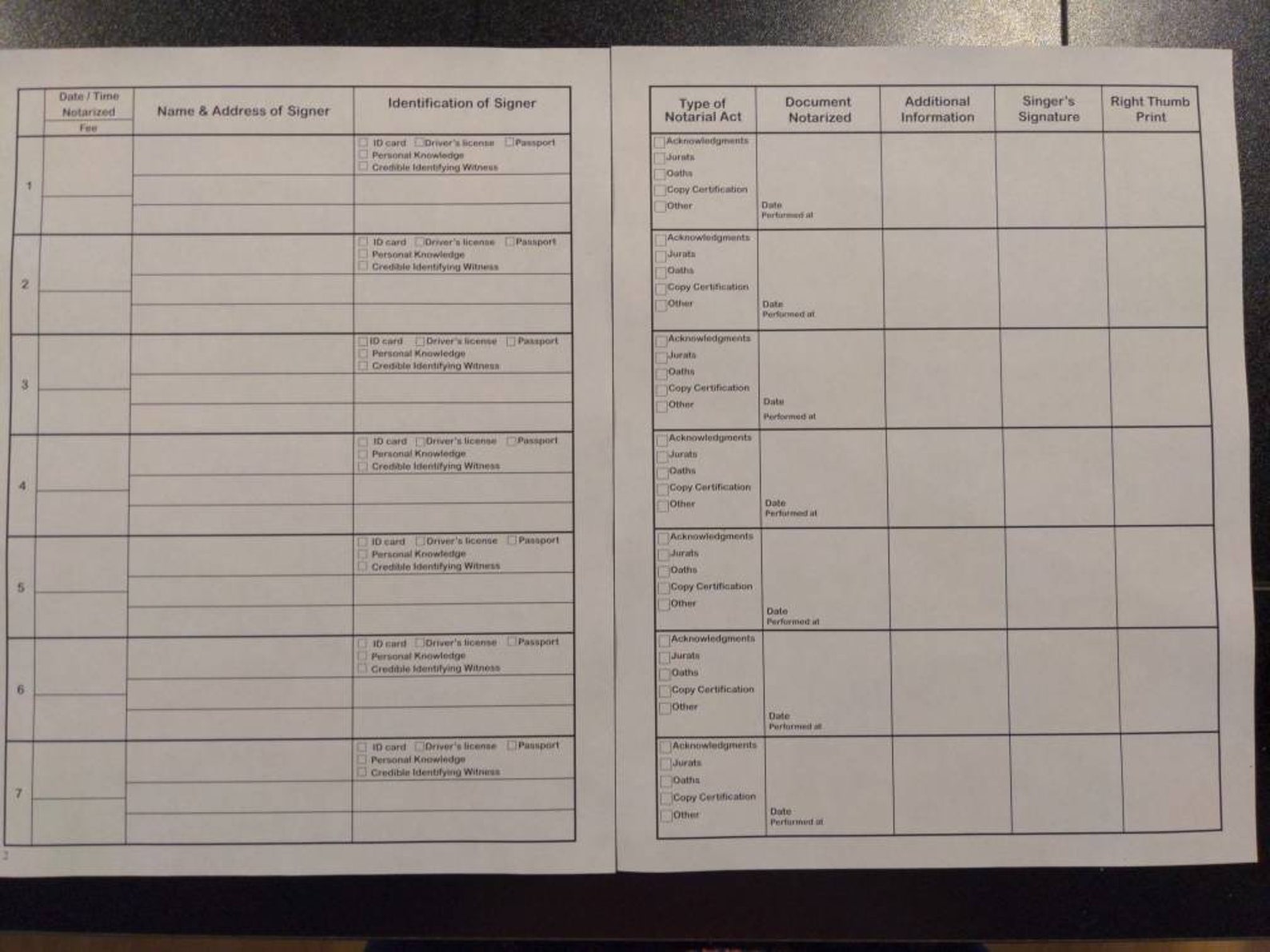 Notary Journal Printable/notary Logbook/editable Form/notary
