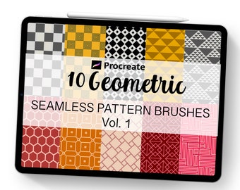Conjunto de pinceles con patrones geométricos sin costuras para Procreate (descarga digital)