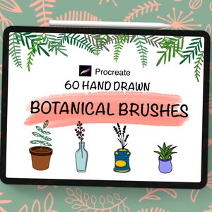 Botanical Stamps,Flowers Stamps, Procreate Stamps,doodle hand draw,Floral,Procreate  Digital Tools
