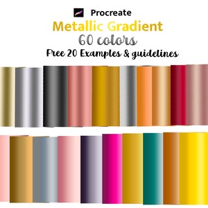 Procreate color palette,Metallic Gradients,60 Procreate swatches for iPad