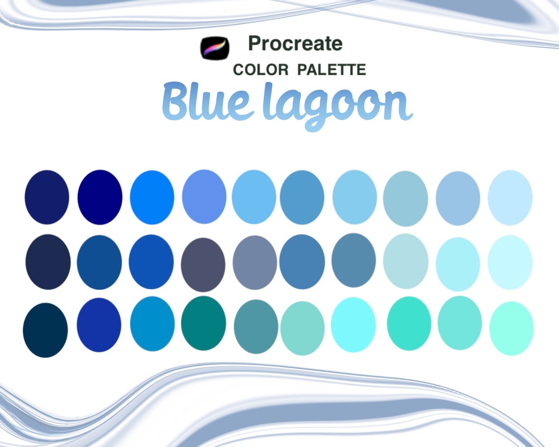 Procreate Color Palette,blue Lagoon,ocean Shades Color Palette,deep Sea ...