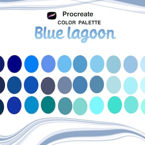 Procreate color palette,Blue Lagoon,Ocean shades color palette,Deep Sea,Procreate palette
