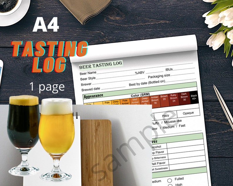 Beer Brewing Journalcraft Beer Recipes Log and Review Beer Tasting