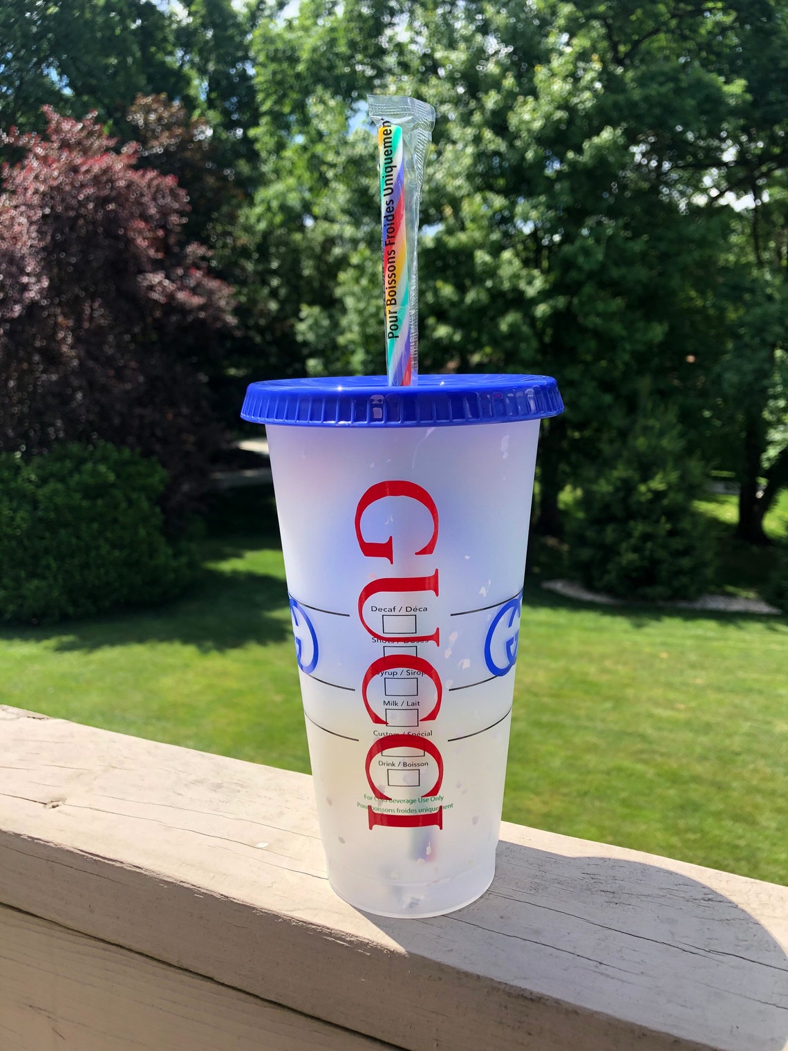 Custom Gucci inspired Starbucks cup/confetti cup/personalized Etsy