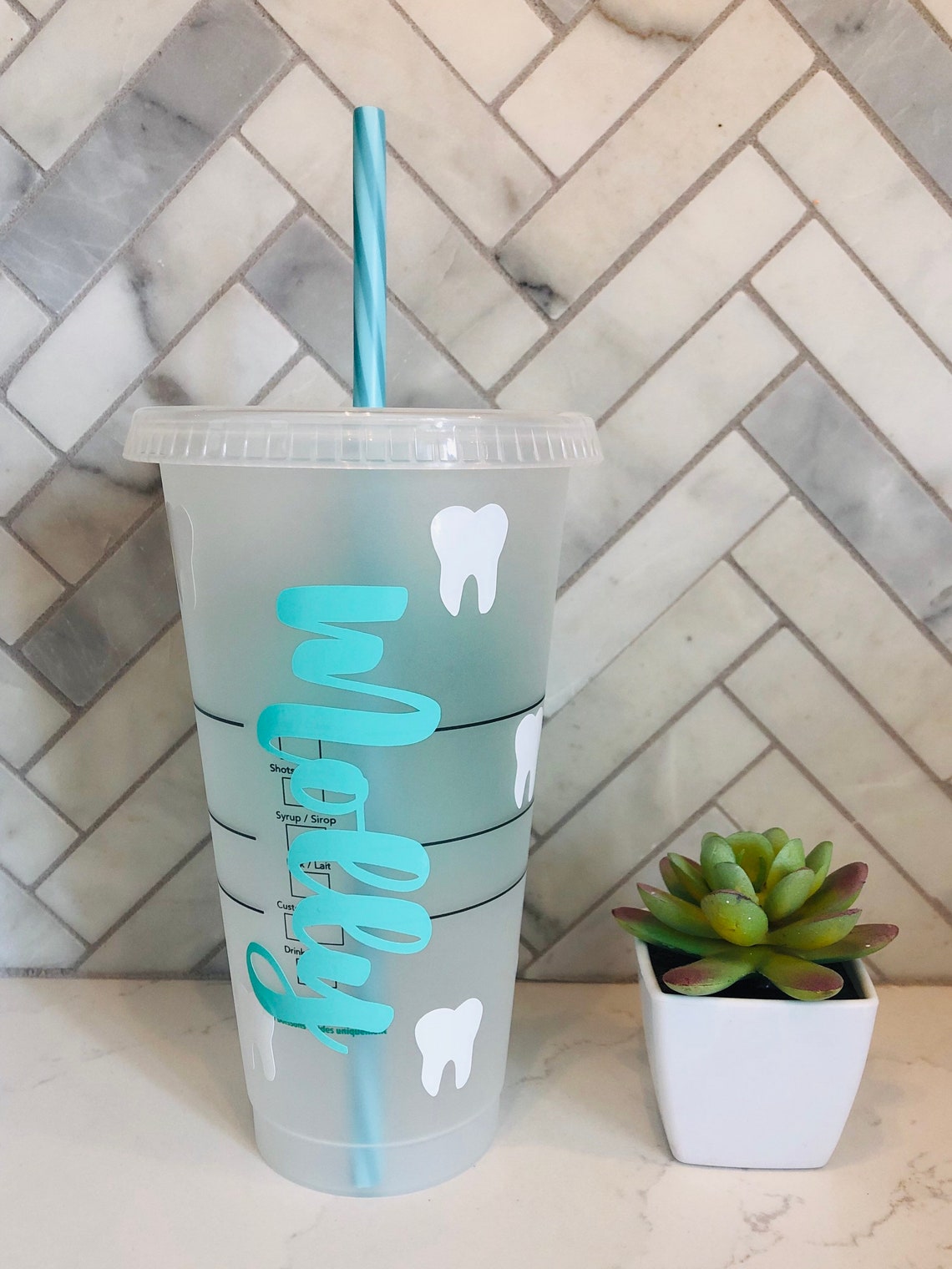 Custom Dental cup /personalized cup/ reusable cup/coffee Etsy
