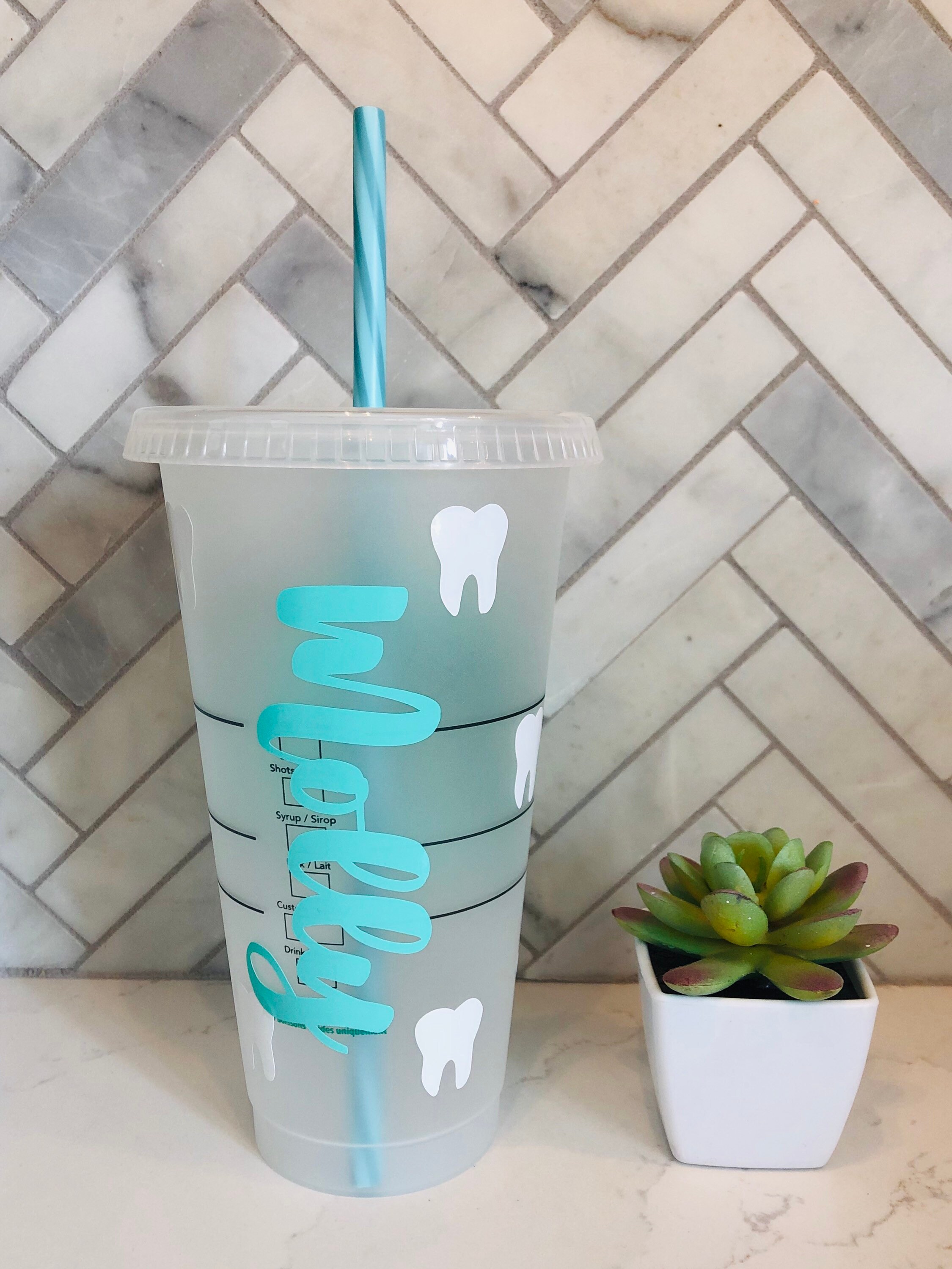 Custom Dental cup /personalized cup/ reusable cup/coffee Etsy