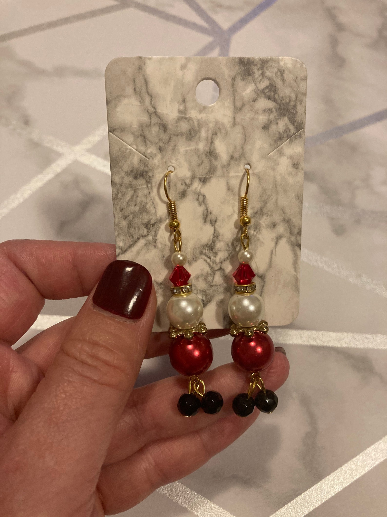 Novelty Santa Father Christmas Earrings with Faux Pearl and Etsy