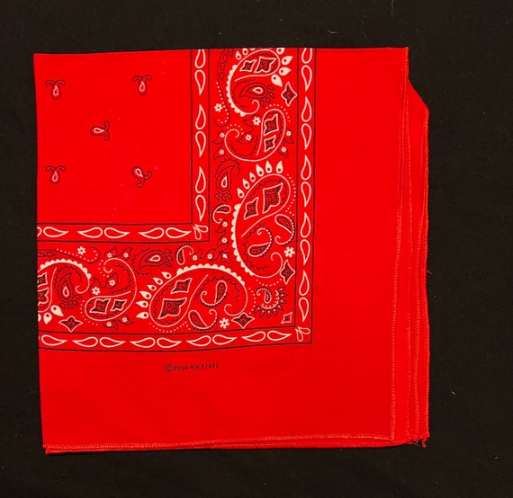 Vintage Red Paisley Bandanna 100% Cotton Excellen… - image 1