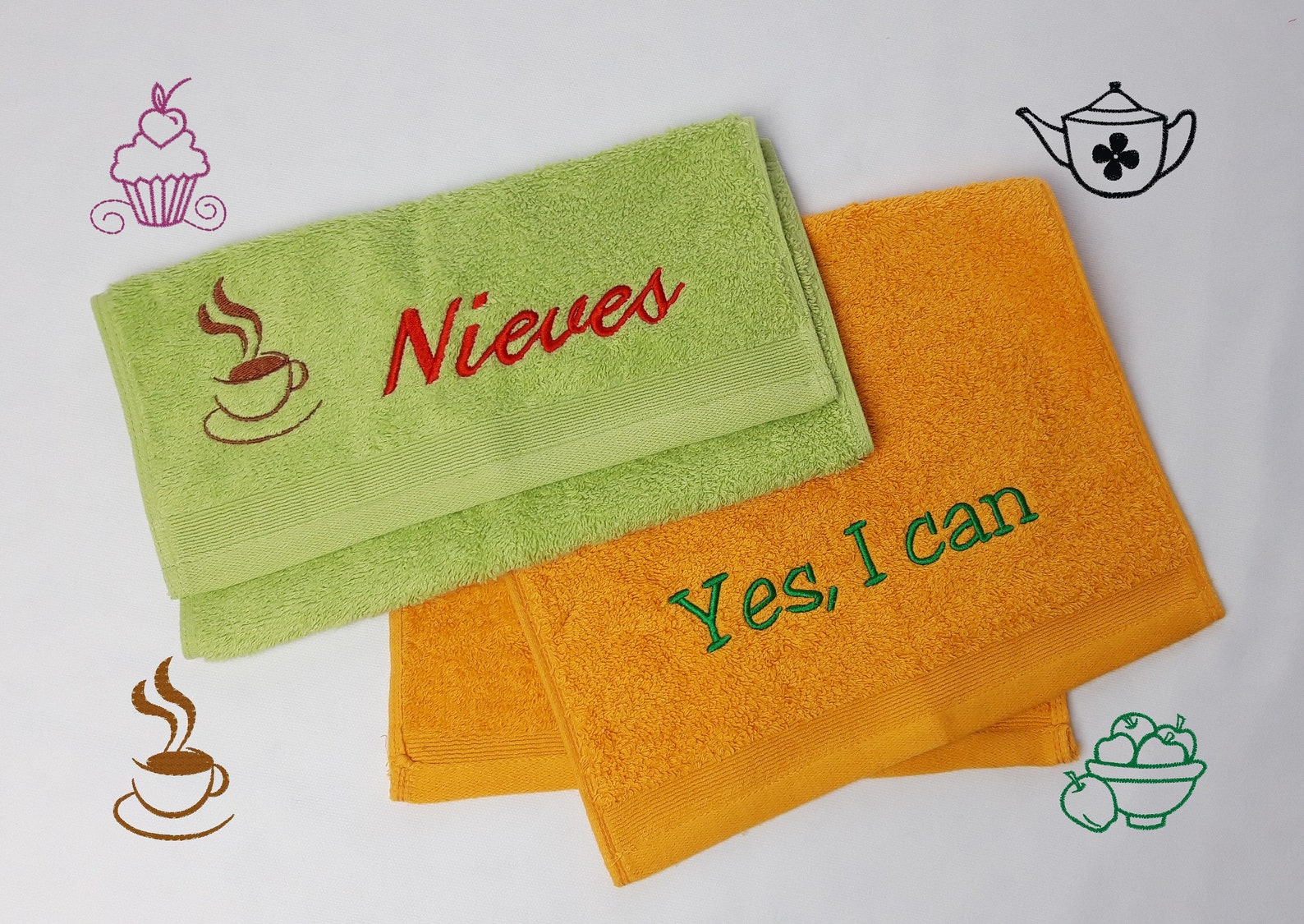 Custom Towel Name Kitchen Towel Hand or Facial Embroidered Etsy