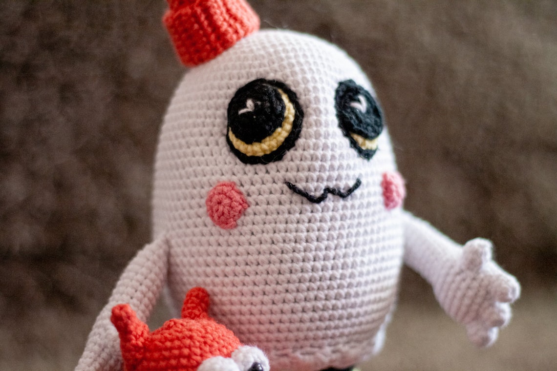 White ghost and orange funny cat amigurumi crochet pattern pdf | Etsy