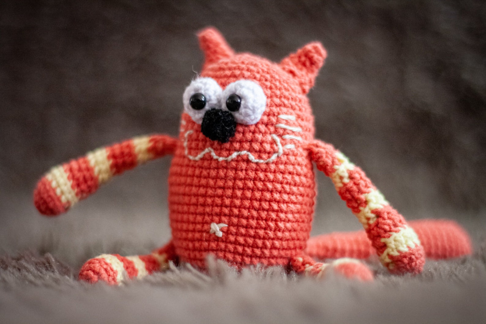 Orange funny cat amigurumi crochet pattern pdf Etsy