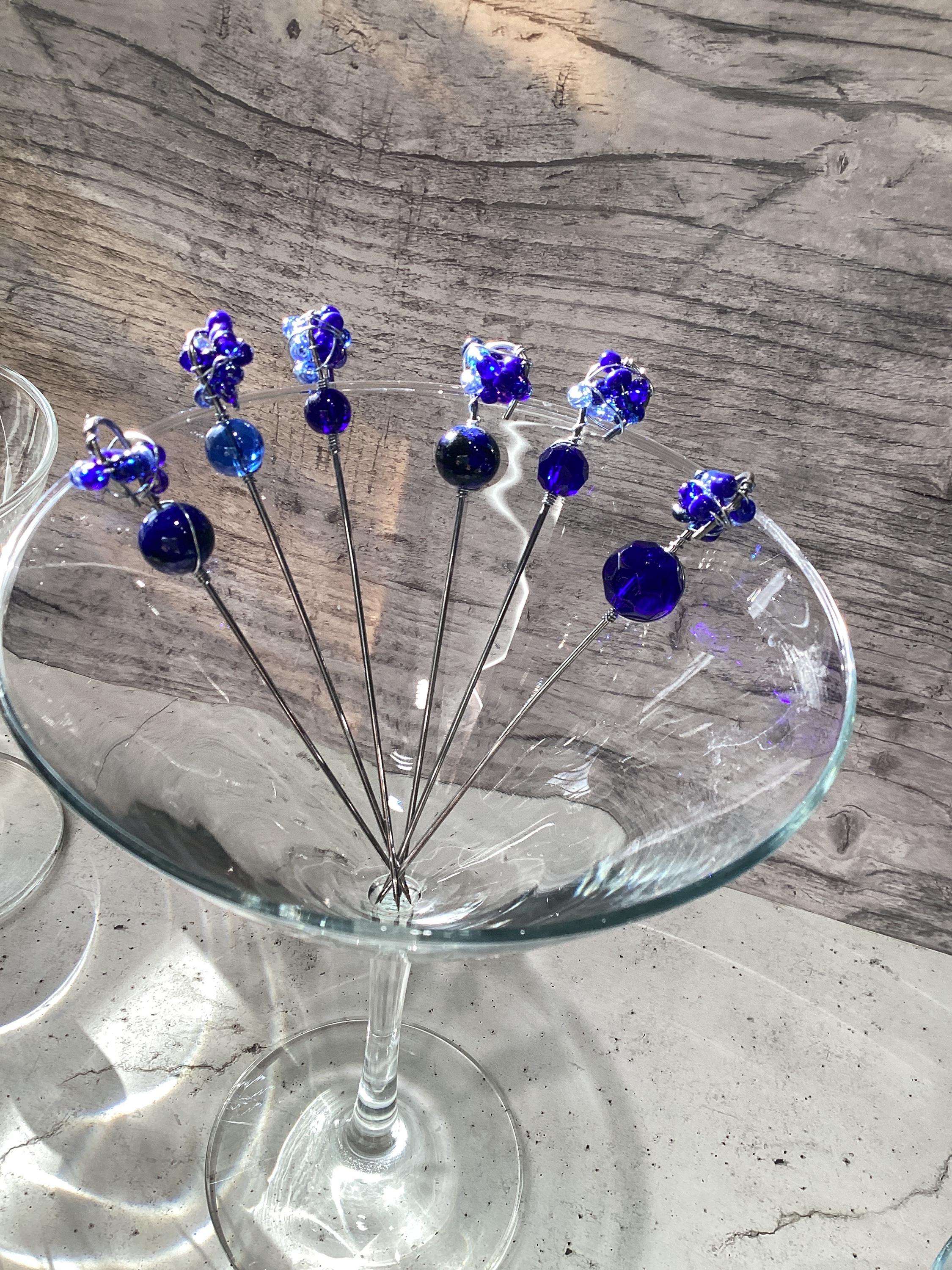 マティーニと前菜ピック6個セット ビーズ付きカクテルオリーブ