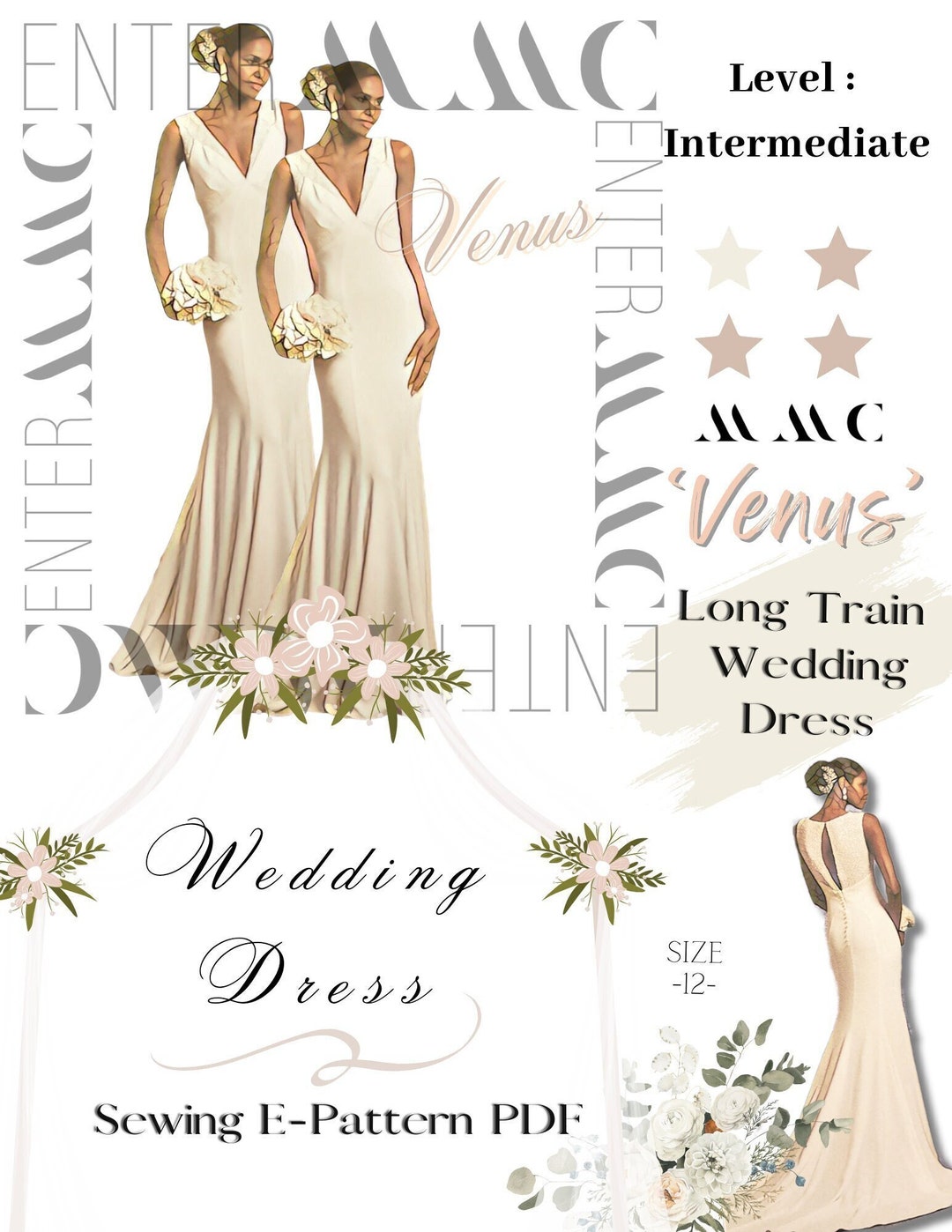 Wedding Dress Sewing Pattern PDF Digital Download W/detailed ...