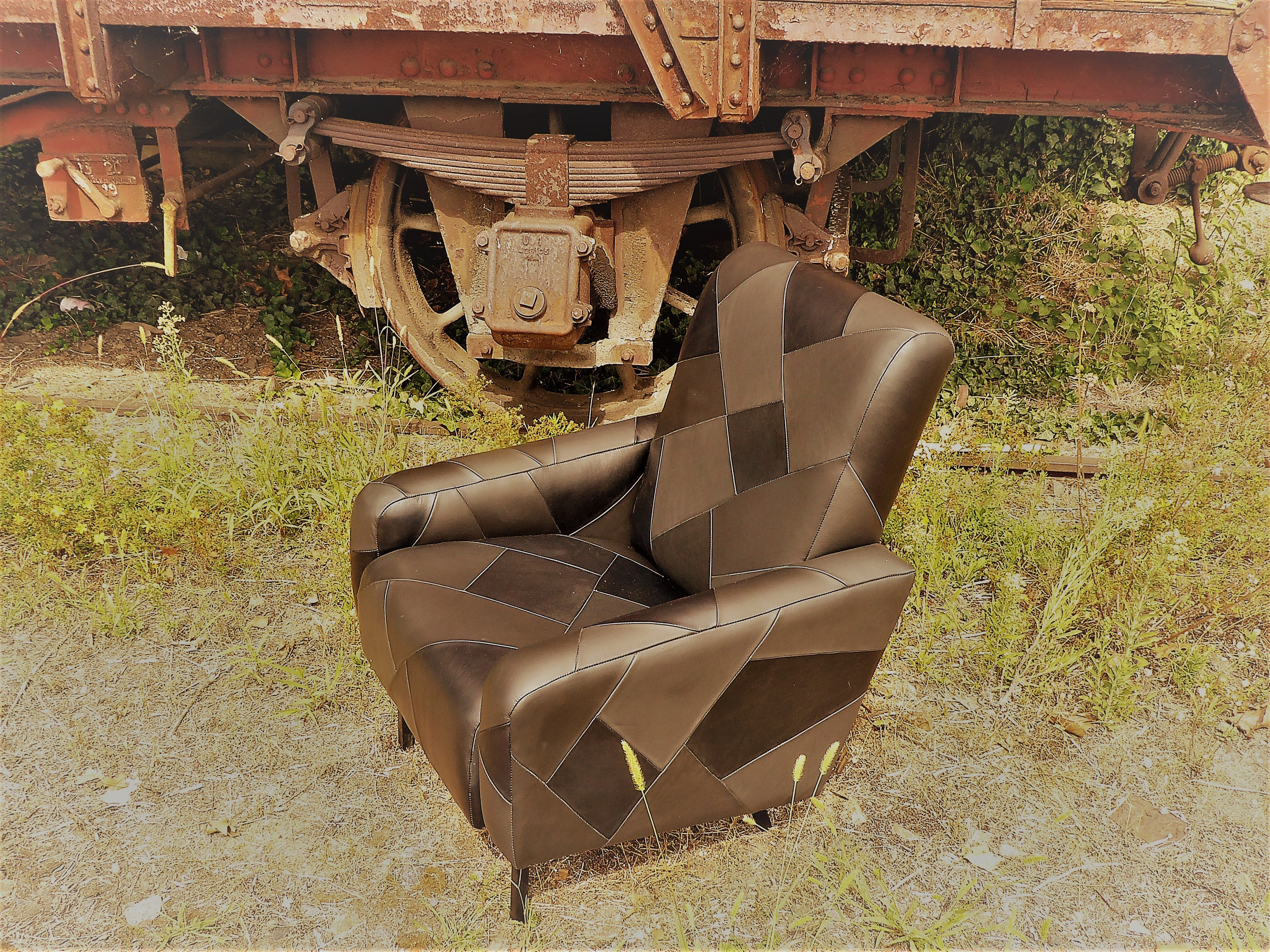 Fauteuil Patchwork Cuir