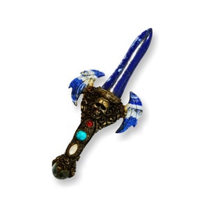 Starborn Edelstein Dolch/Zauberstab, Lapis, Türkis, Regenbogen Mondstein 17,7 x 7,9 cm, 94g