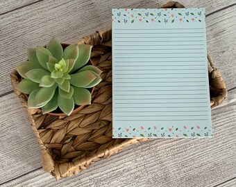 Blooming Stationery | 50 Sheets | Cute Memo Pad | To Do List | Aesthetic Stationery | Cute List Pad | Grocery List | Kitchen Notes