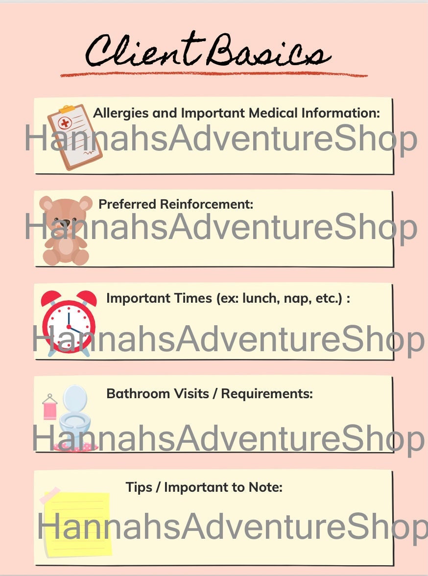 Quick Basic Client Guide for Rbts (BCBA, RBT, Bcaba, BT) - Etsy