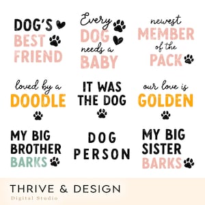 Golden Doodle svg, Baby Body svg, Baby Geschlecht offenbaren Bundle, mein Bruder bellt, meine Schwester bellt, SVG Jpg Png Clip Art Cricut Cut Dateien