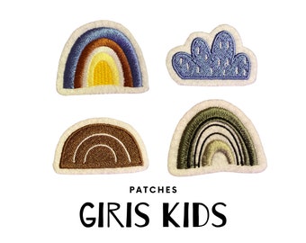 Patches, Bügelpatches, Bügelflicken, Regenbogen, Wolke, Aufnäher