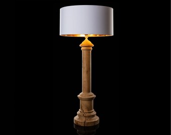 Lamp made of old oak wood
